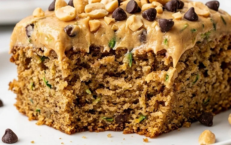 Moist Peanut Butter Zucchini Cake Recipe