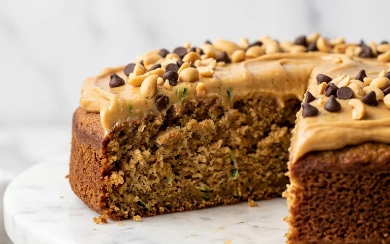 Moist Peanut Butter Zucchini Cake Recipe